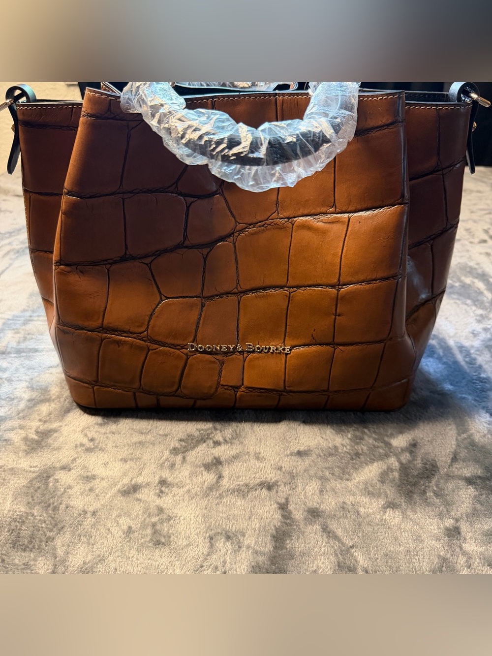 Dooney & Bourke Cognac Croc-Embossed Tote